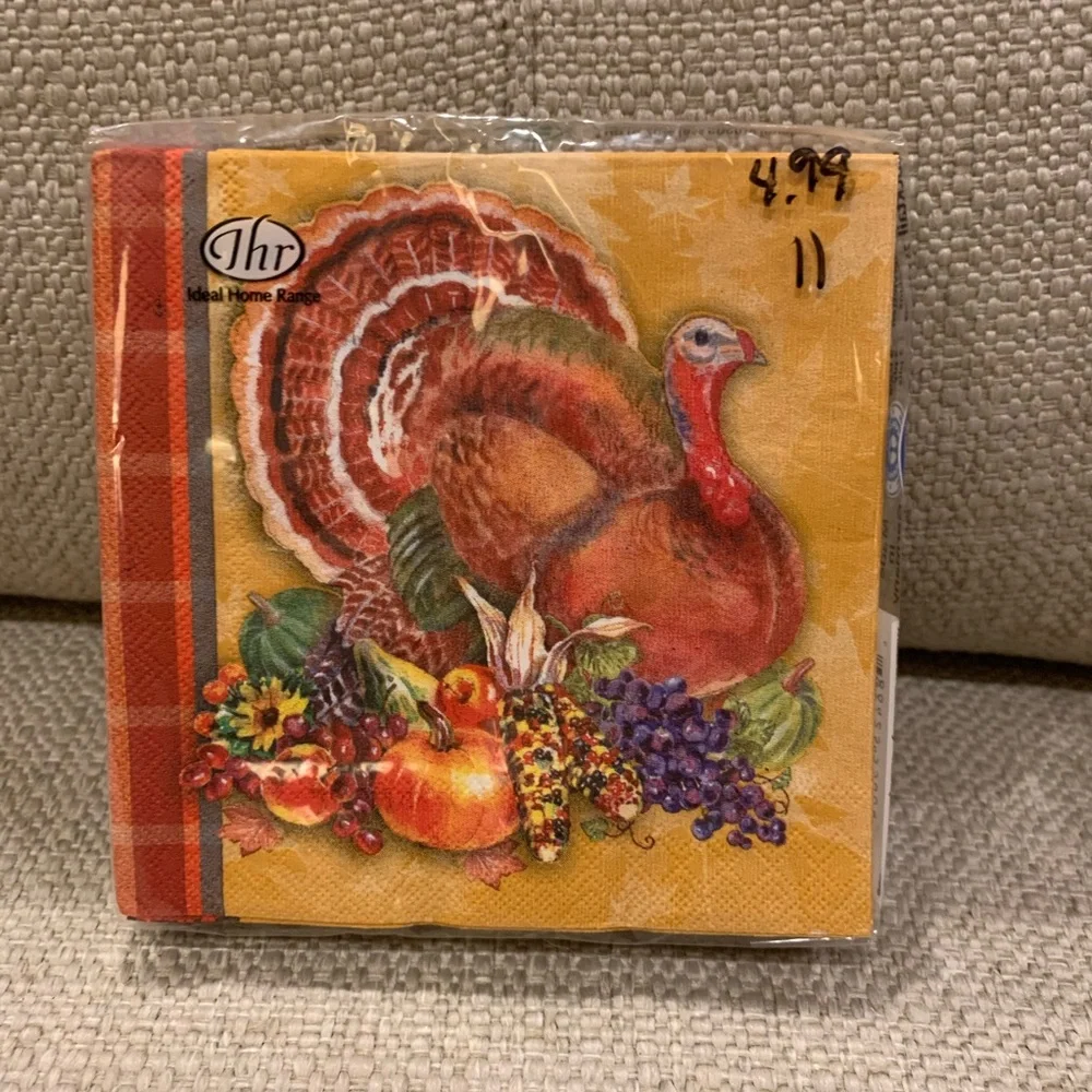 2 pkgs Thanksgiving Autumn Turkey Napkins